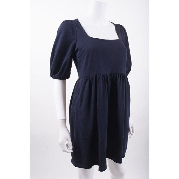 Boden Womens Square Neck Jersey Dress UK 10P US 6P Navy Blue D0157 NWT - Picture 2 of 6